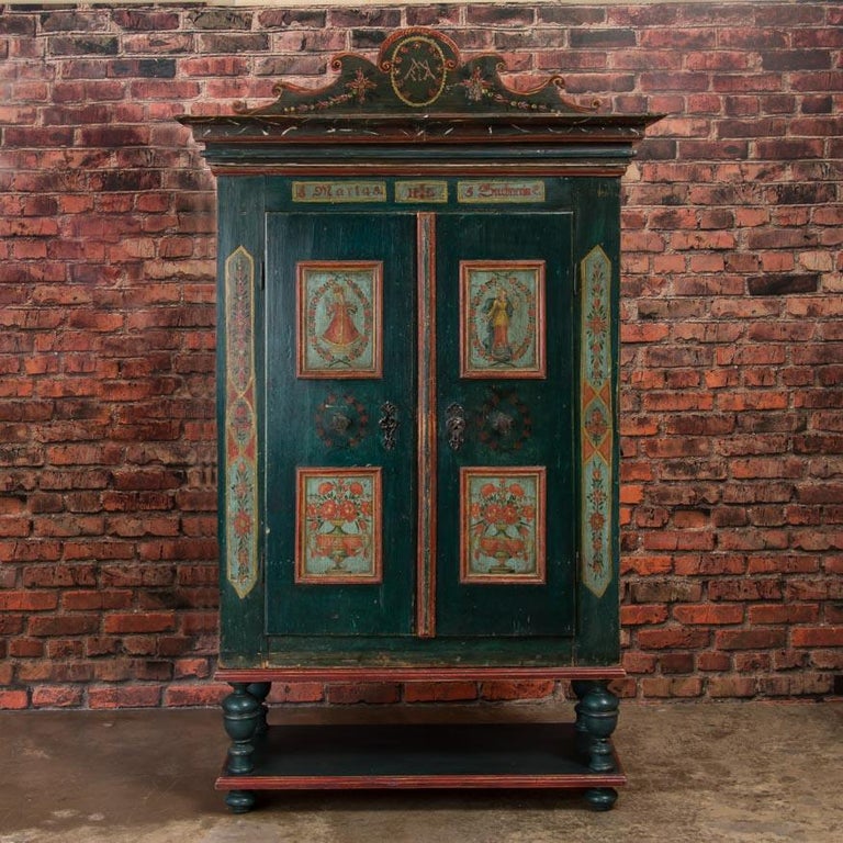 Antique Austrian Armoire with Original Paint at 1stdibs