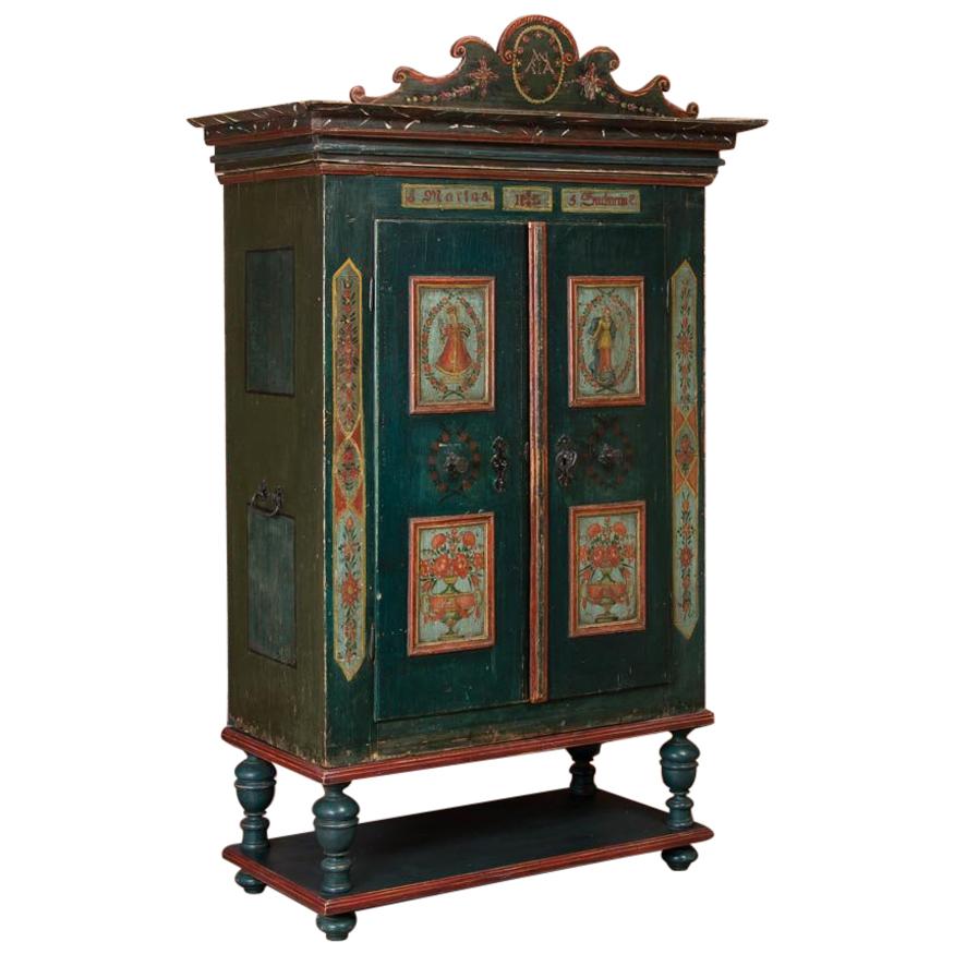 Antique Austrian Armoire with Original Paint