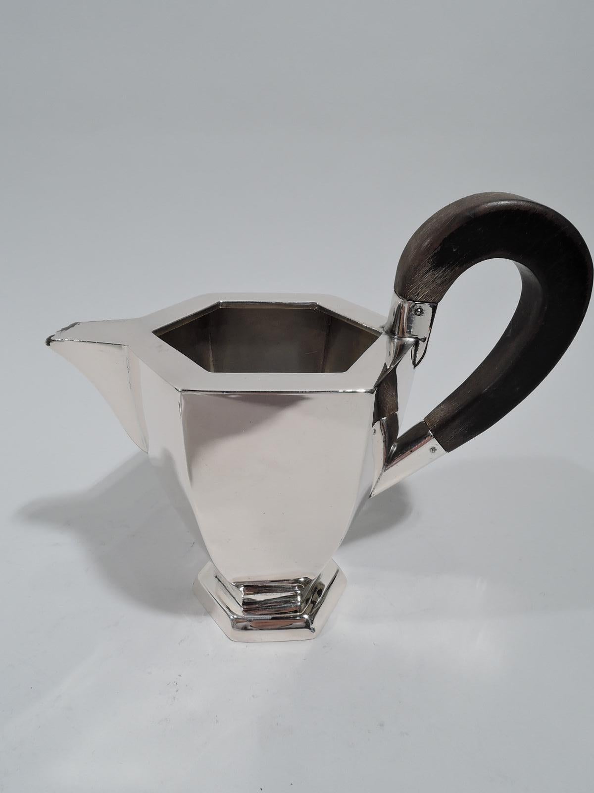 Antique Austrian Art Deco Silver 4-Piece Coffee and Tea Set on Tray 3