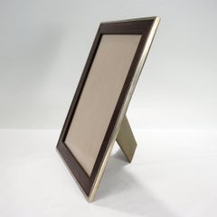 Antiker österreichischer Art Deco Nussbaumholz & versilberter Schreibtisch Foto / Bilderrahmen