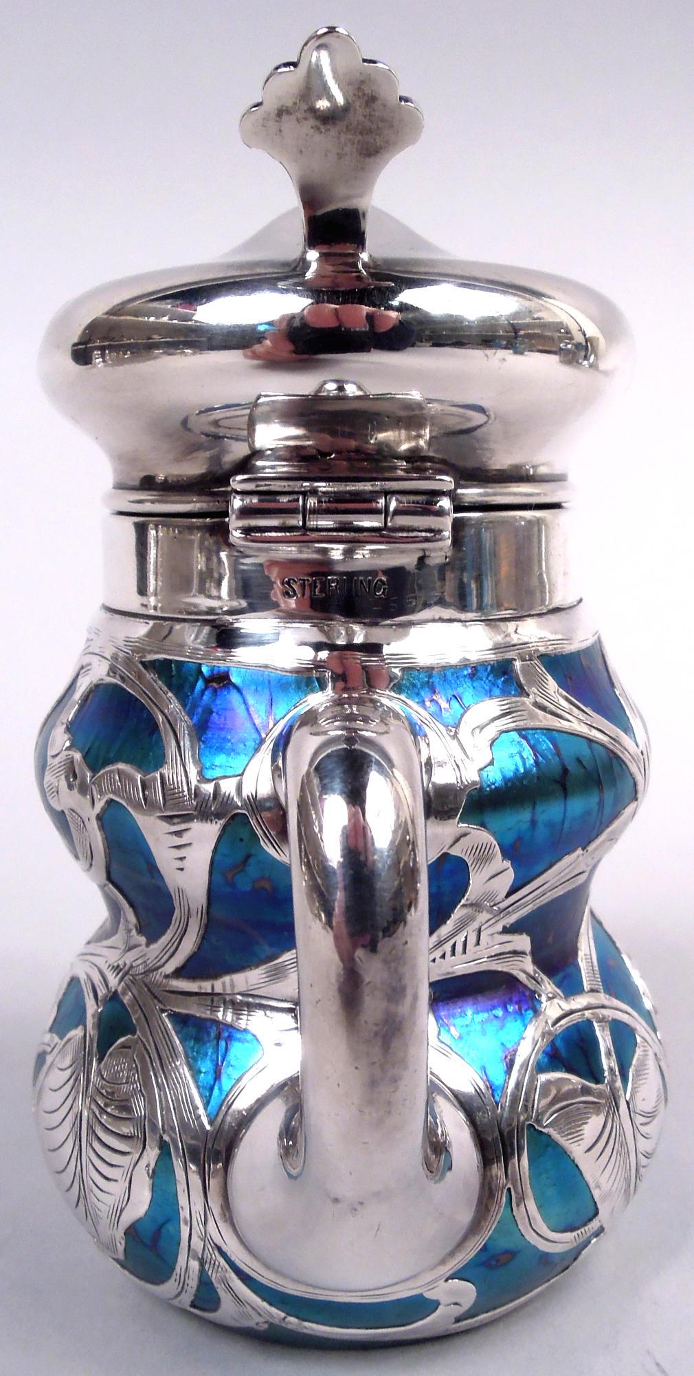Autrichien Moutardier ancien autrichien Art Nouveau en argent irisé en vente