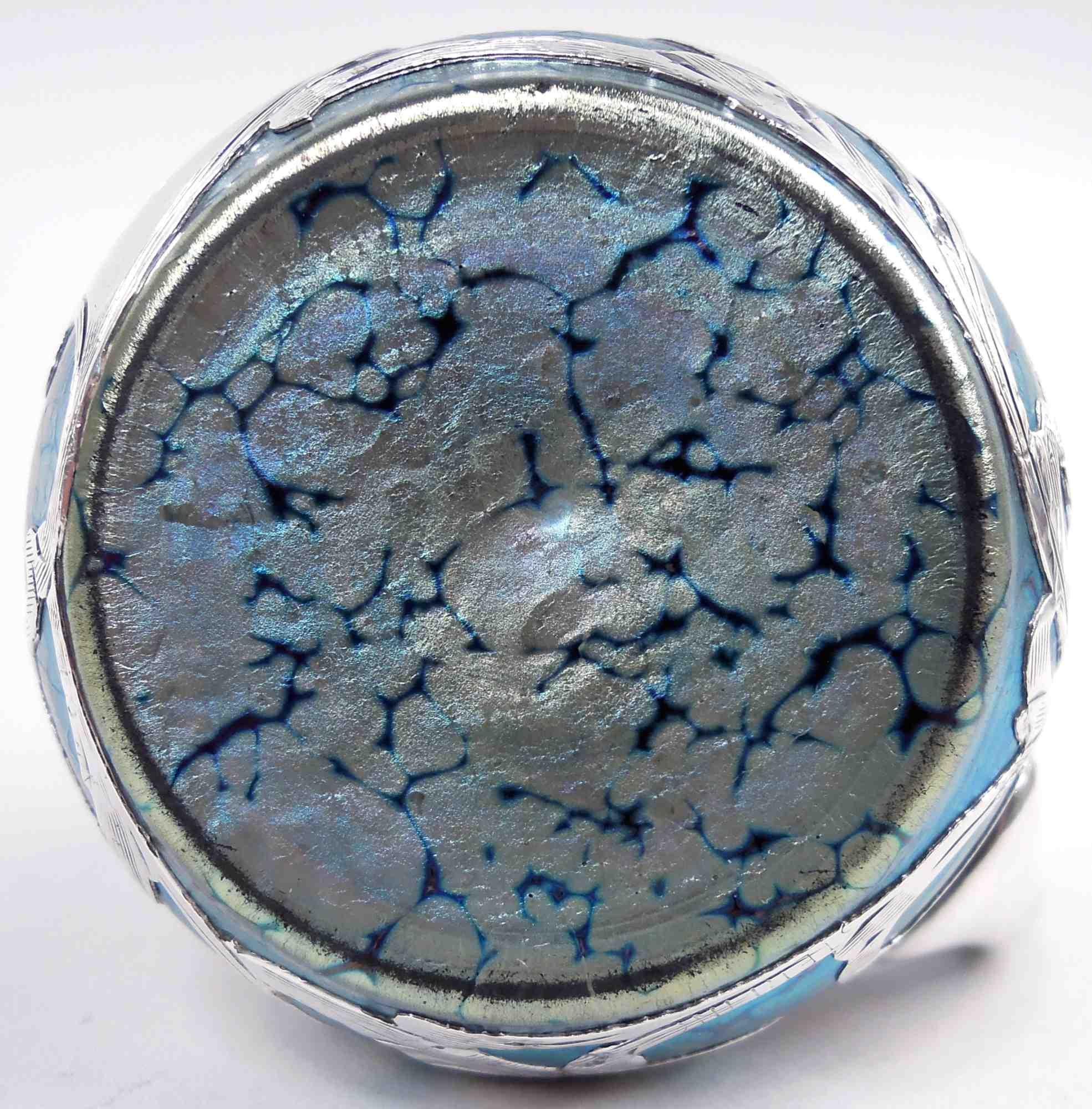 Moutardier ancien autrichien Art Nouveau en argent irisé en vente 1
