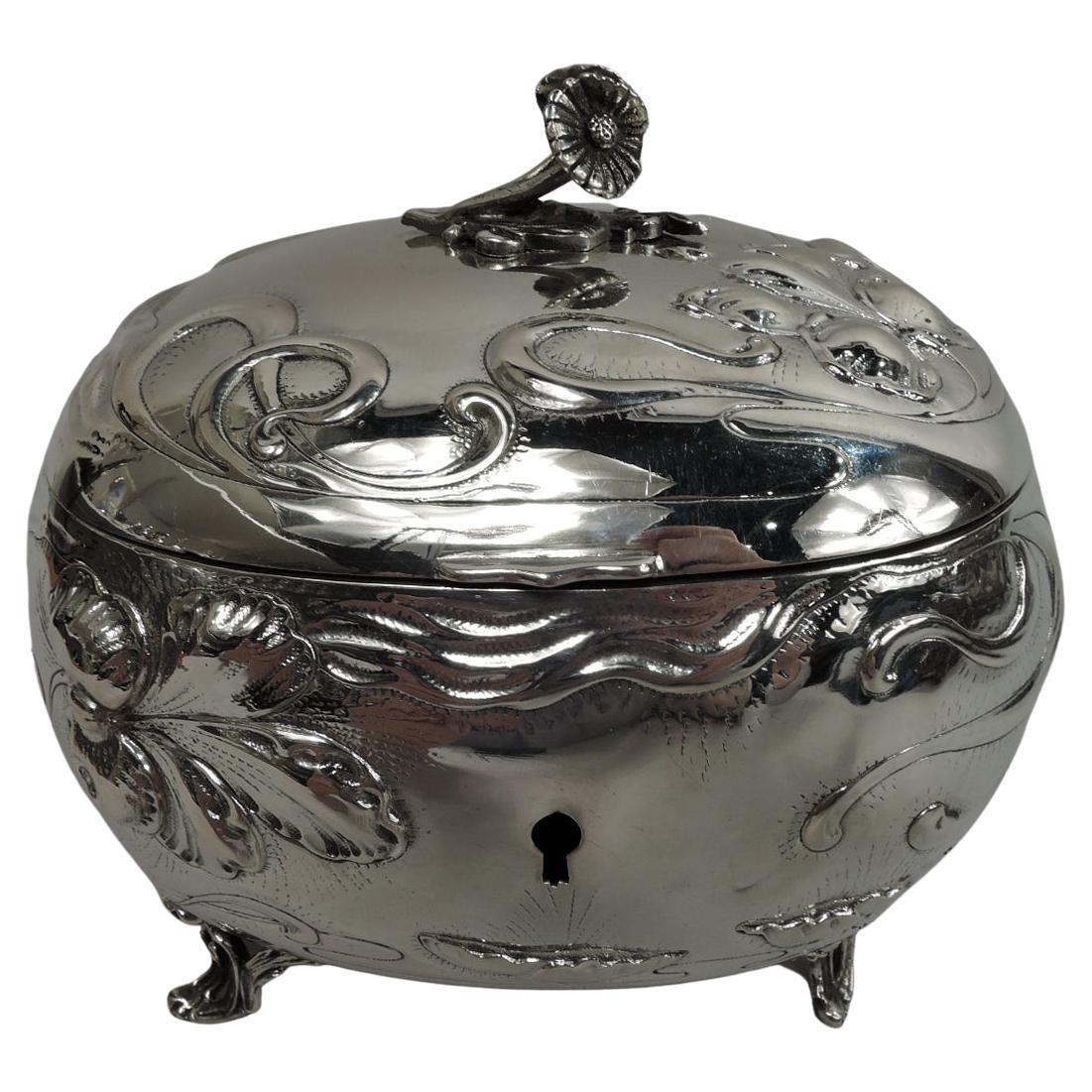 Antique Austrian Art Nouveau Silver Keepsake Casket Box