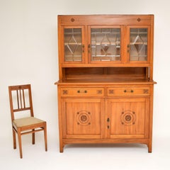 Antique Austrian Arts & Crafts Satin Wood Dresser and Chair