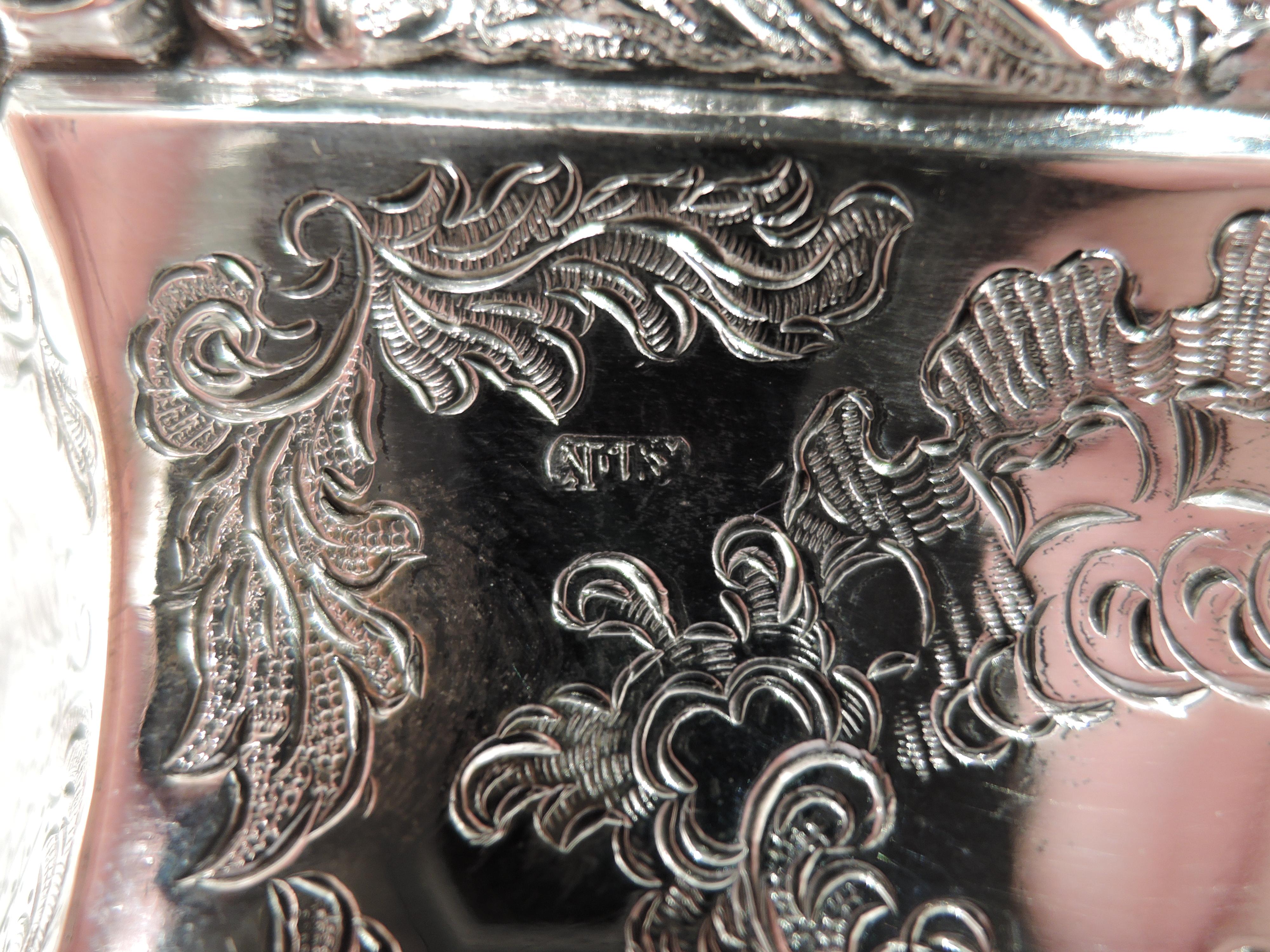 Antique Austrian Biedermeier Classical Silver Keepsake Casket Box 5