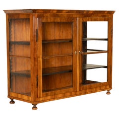 Antique Austrian Biedermeier Walnut Vitrine Table Top Display Collectors Cabinet