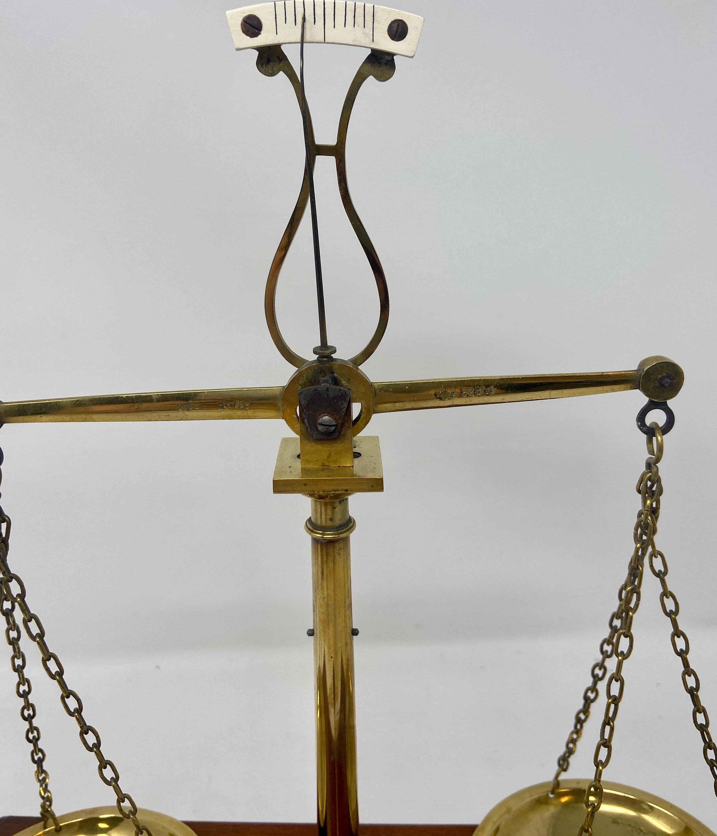 Antique Austrian Brass Apothecary Scale by 