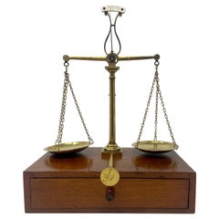 Antique Austrian Brass Apothecary Scale by "J. Florenz Wien, Vienna", Circa 1880