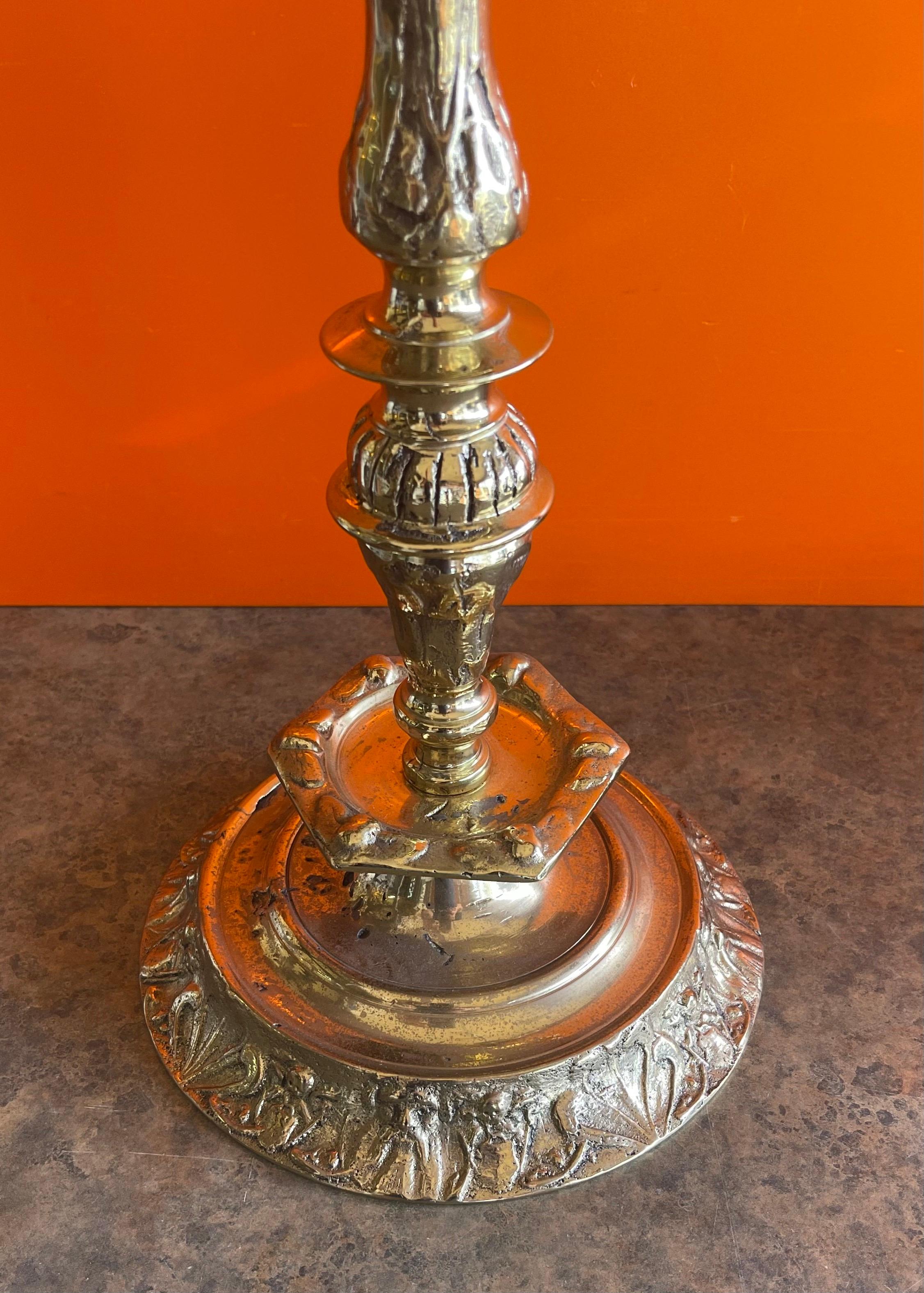 Antique Austrian Brass Candleabra with Phoenix For Sale 4
