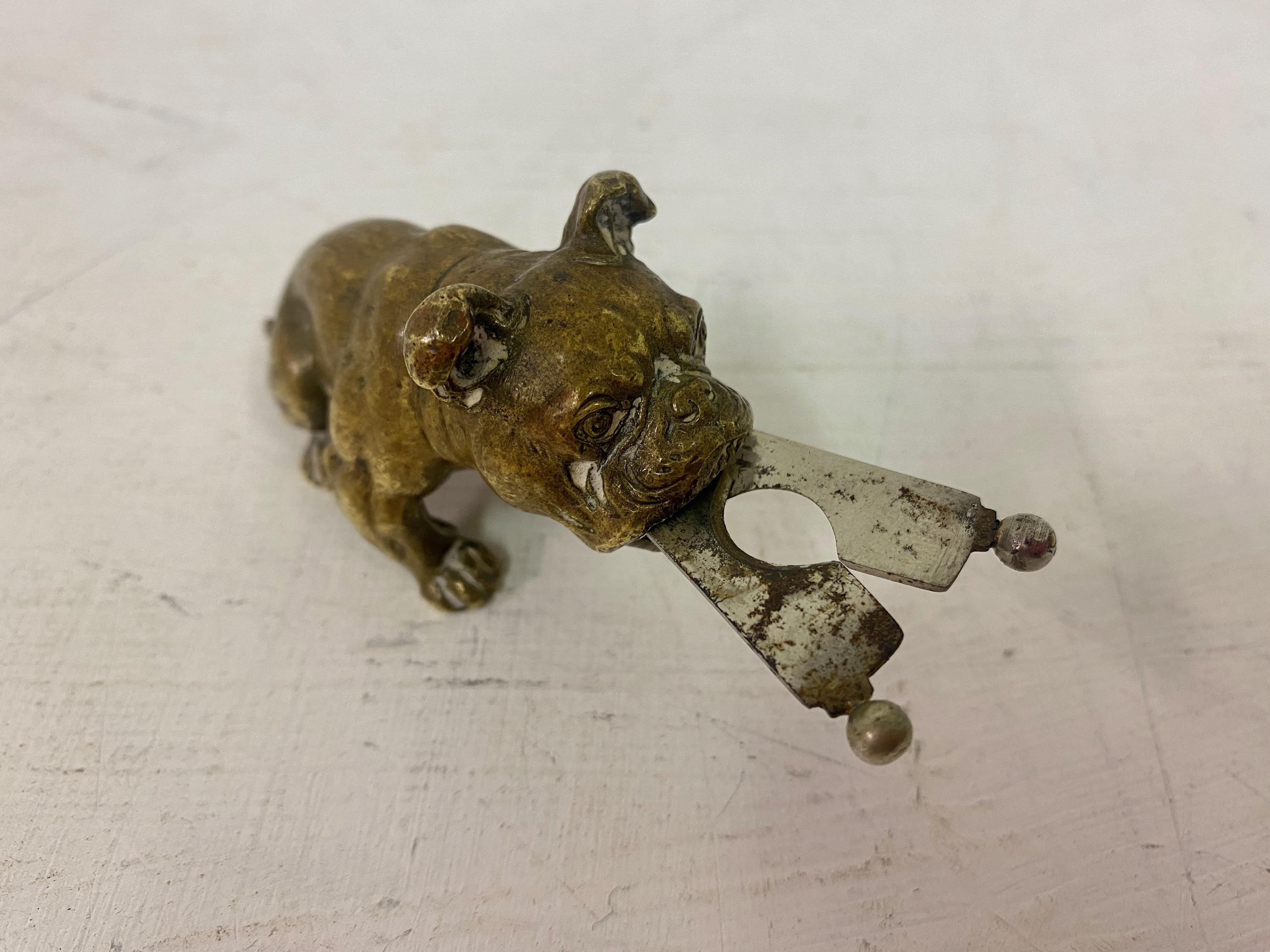 Antique Austrian Bronze Bulldog Cigar Cutter 3
