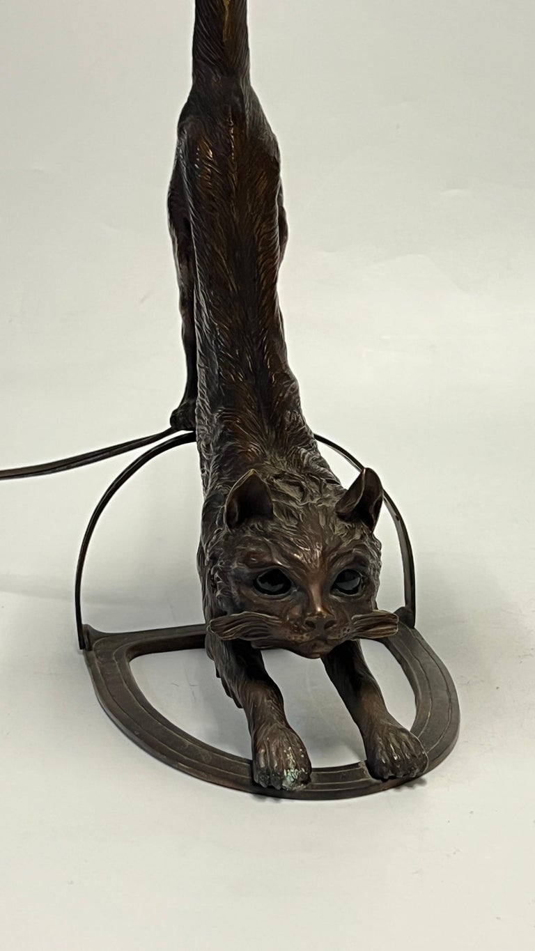 Antique Austrian Bronze Cat-Form Table Lamp at 1stDibs
