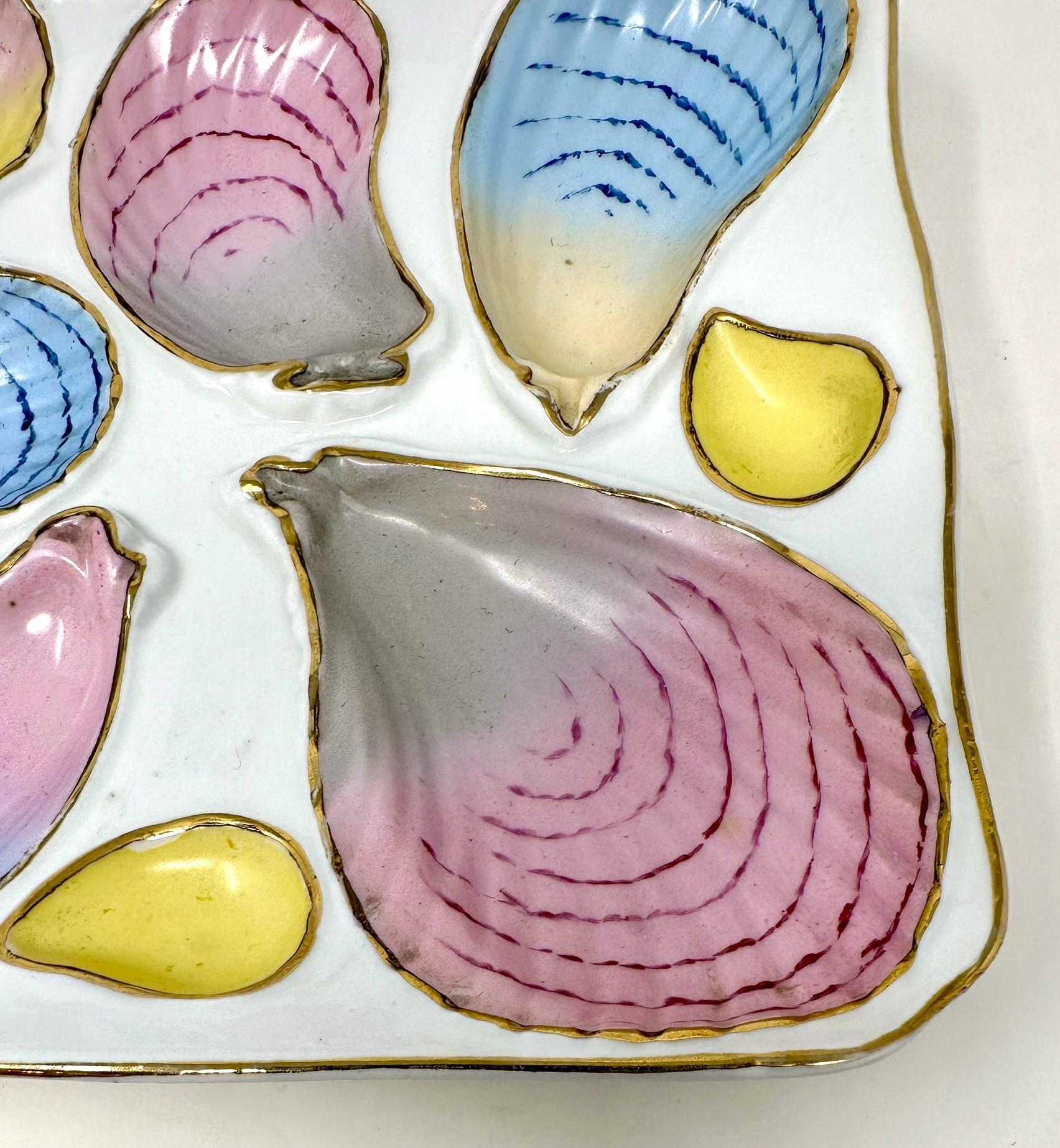 Antiguo plato de ostras austriaco 