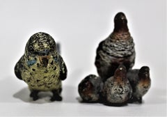 Antique Austrian Cast and Cold Painted Bronze Miniatures Bird Fowl Figurine Lot