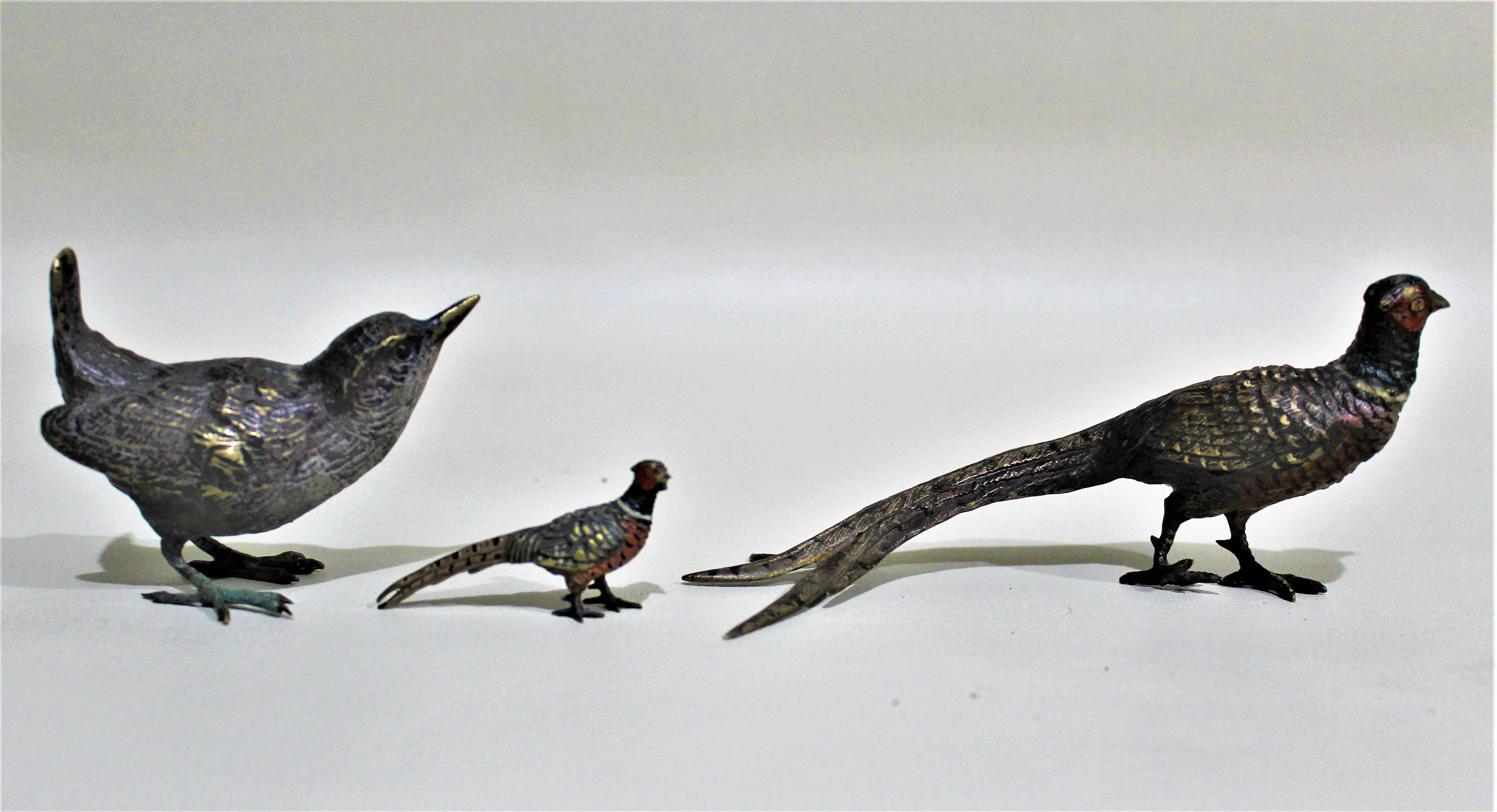 Edwardian Antique Austrian Cast and Cold Painted Bronze Miniatures Bird Fowl Figurine Lot