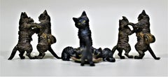 Antique Austrian Cast and Cold Painted Bronze Miniatures Cat Figurine Whimsy Lot