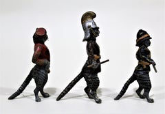 Antiguas miniaturas austriacas de bronce fundido y pintado en frío Figurita de gato Capricho Lote