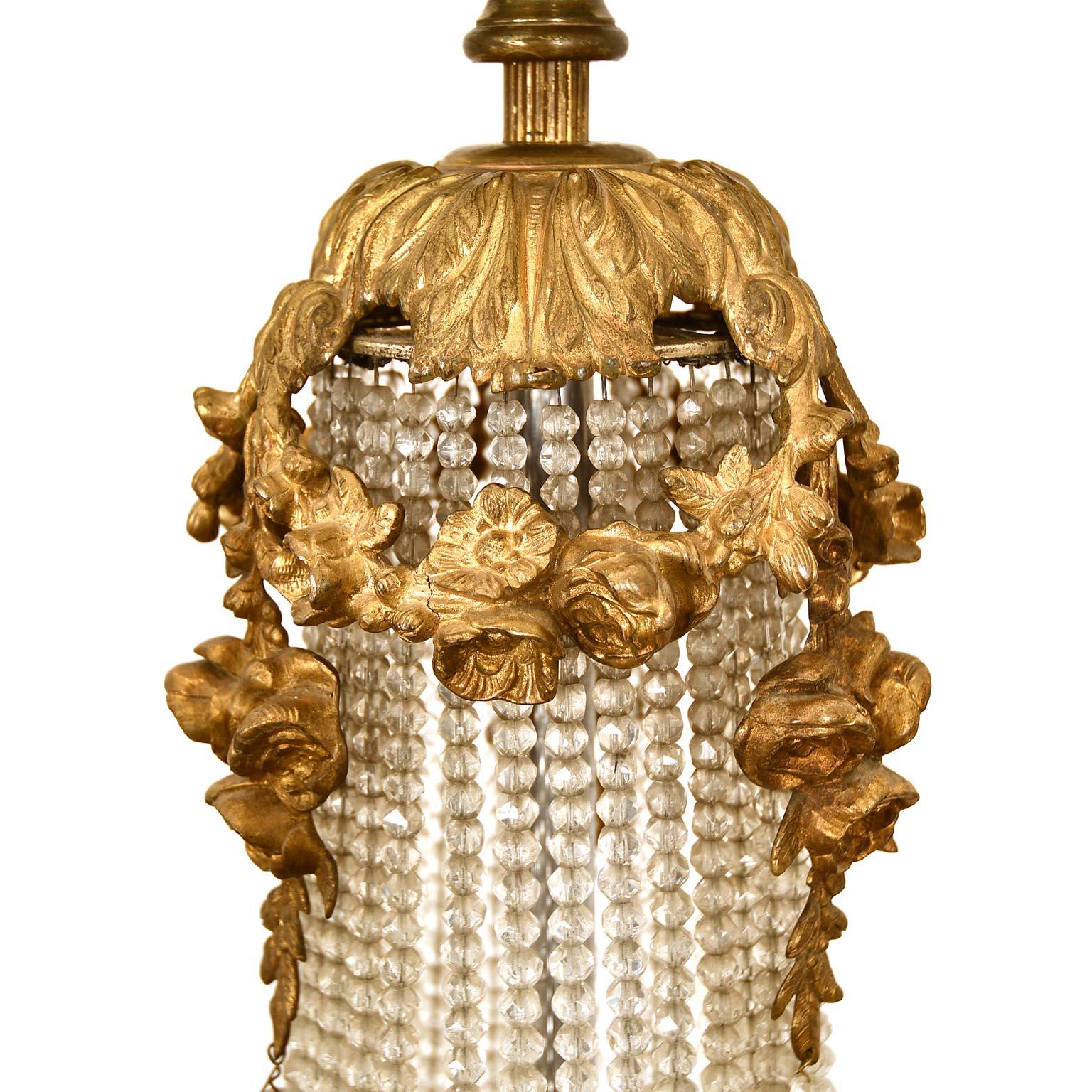 Antique Austrian Chandelier ceiling Candelabra Empire Style Brass Crystal , 1880 For Sale 7
