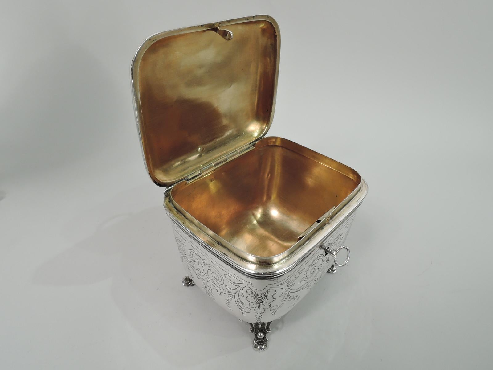 Biedermeier Antique Austrian Classical Silver Keepsake Casket Box