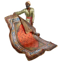 Antique Austrian Cold-Painted Bronze Arab Carpet Seller Franz Bergmann