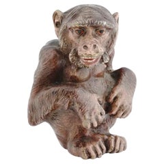 Antique Austrian Cold Painted Bronze Monkey Figure