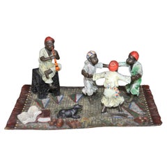 Antique Austrian Cold Painted Figural Bronze Of Children Dancing By Bergmann