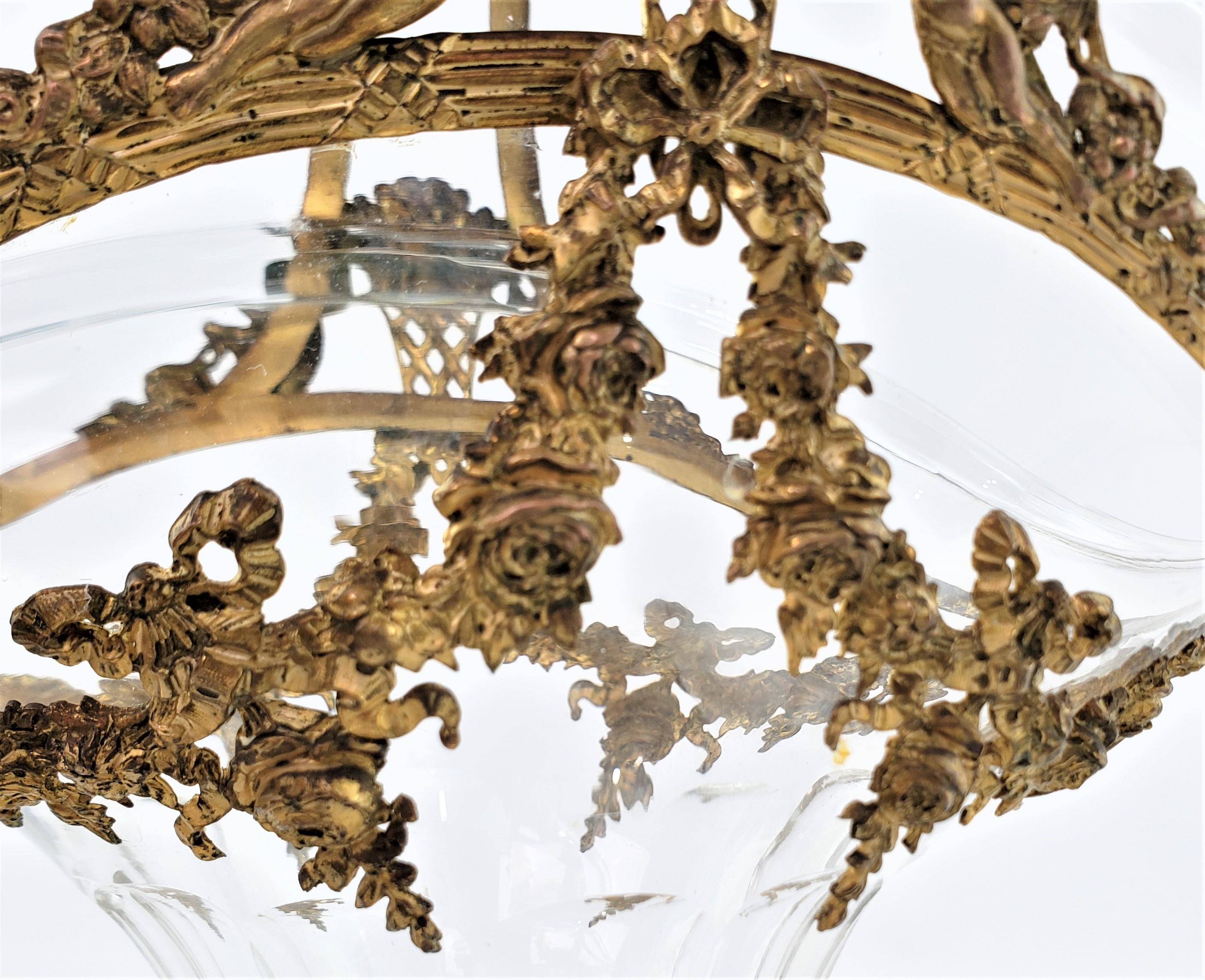 Antiker österreichischer Kristallkorb mit Guss- und vergoldeten Bronzebeschlägen mit Blumenmotiv im Angebot 5