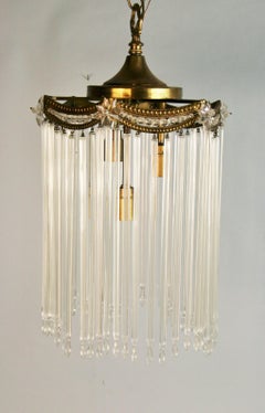 Antique Austrian Crystal Rods Pendant Circa 1920's