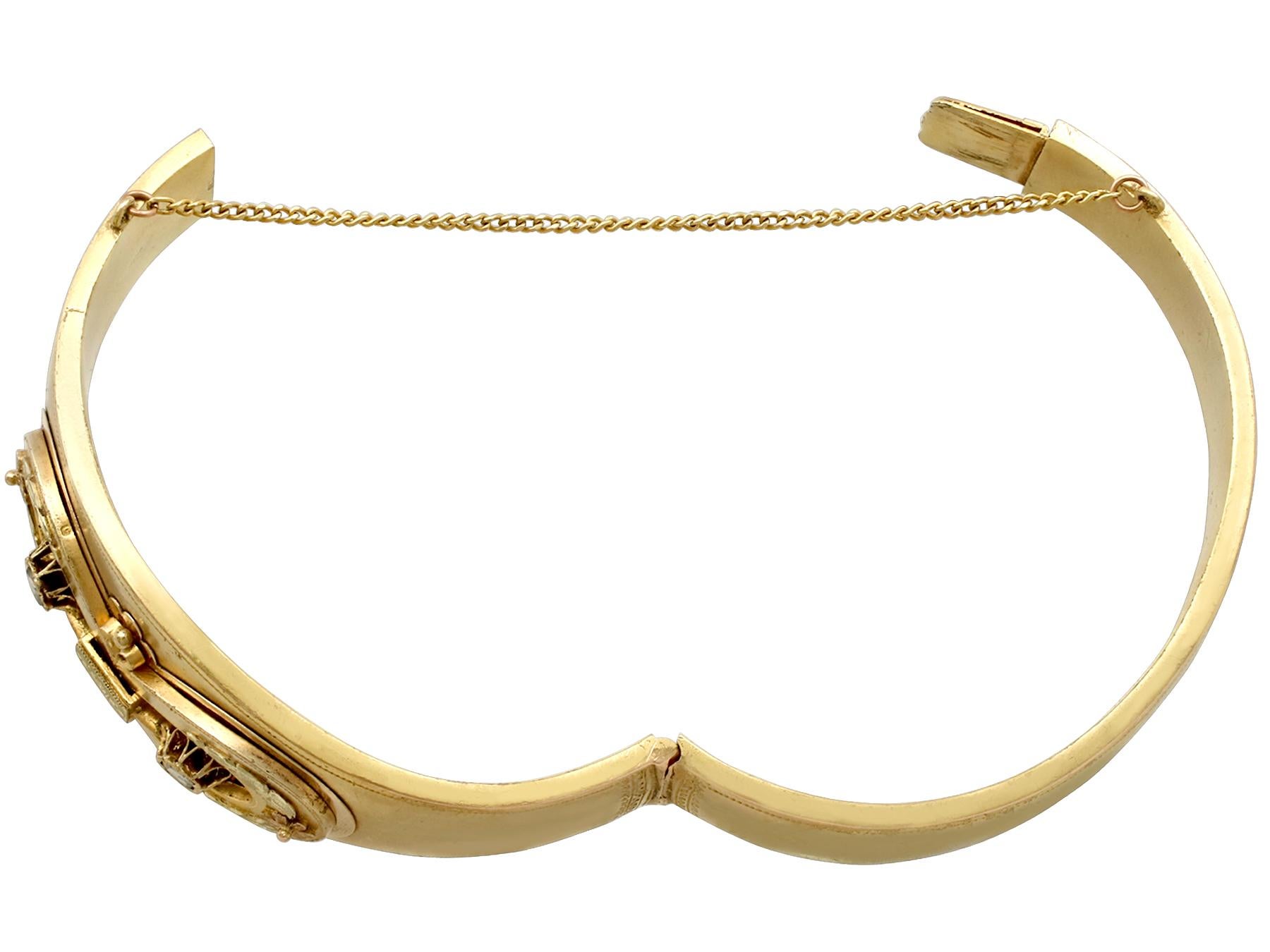 Brazalete austriaco antiguo de oro amarillo y diamantes de la década de 1880 en Excelente estado para la venta en Jesmond, Newcastle Upon Tyne