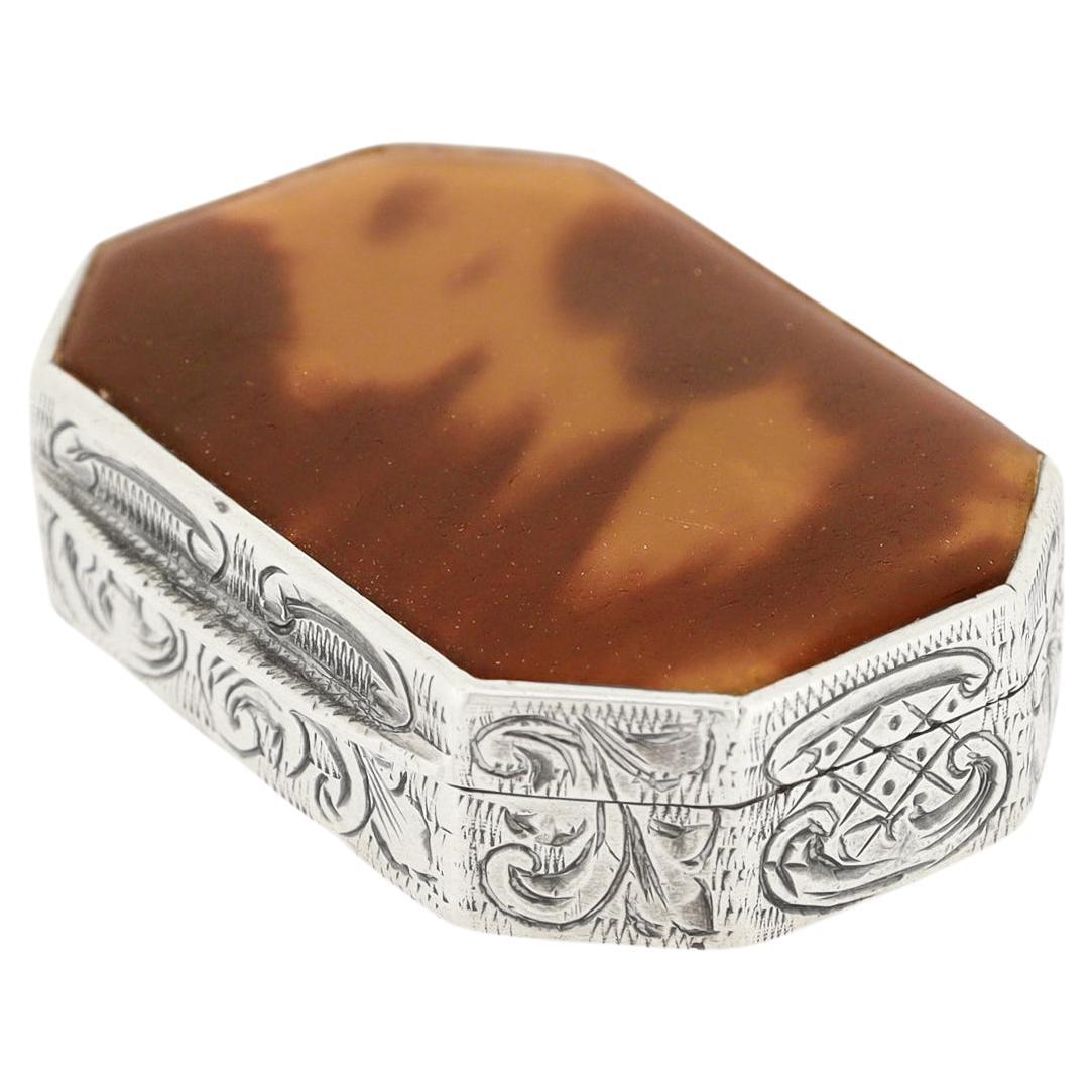 Antique Austrian Engraved 935 Silver Snuff Box by Leo Wagner ex-Buatta For Sale