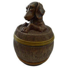 Antique Austrian Figural Tobacco Jar by Johann Maresch