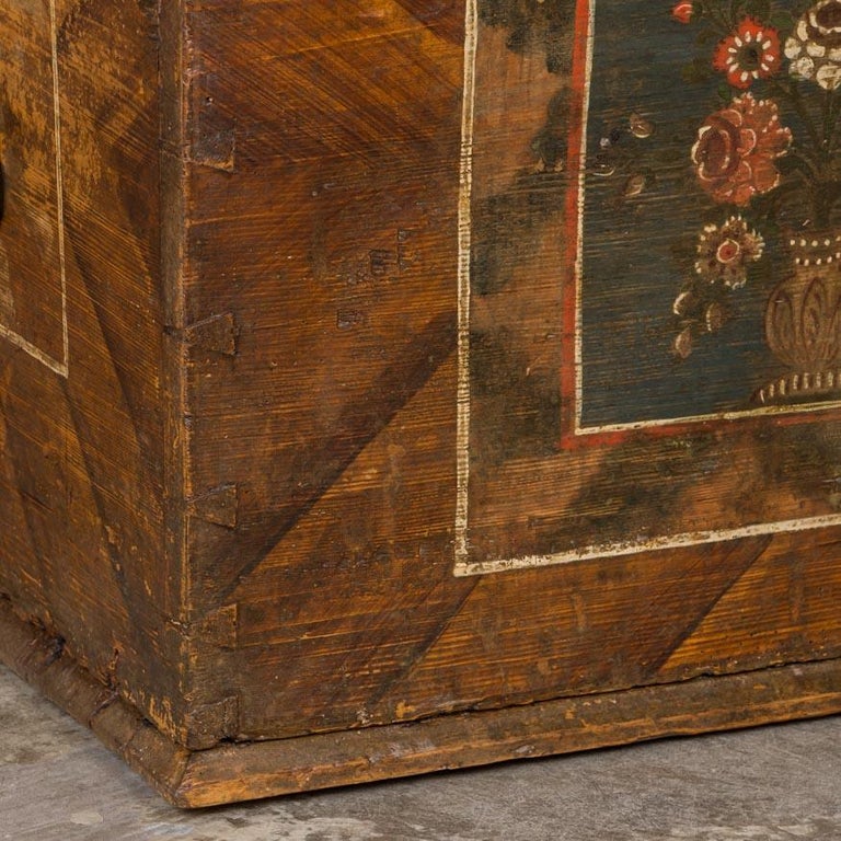 Antique Austrian Folk Art Painted Trunk at 1stDibs
