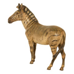 Scultura antica austriaca Franz Bergman in bronzo dipinto a freddo Zebra Quagga Statua