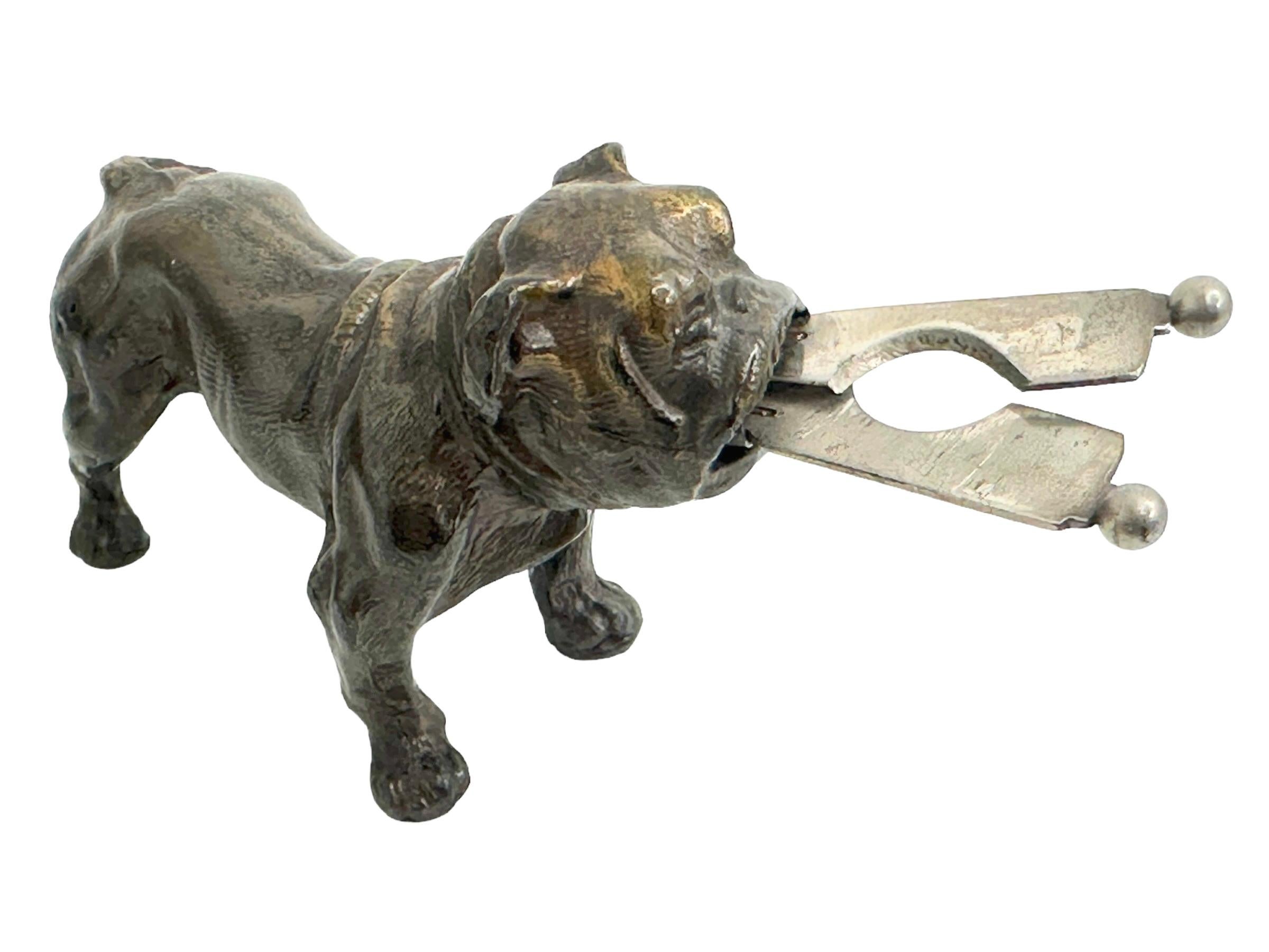 Antique Austrian French Bulldog or Pug Dog Figural Cigar Cutter, 1920s For Sale 3