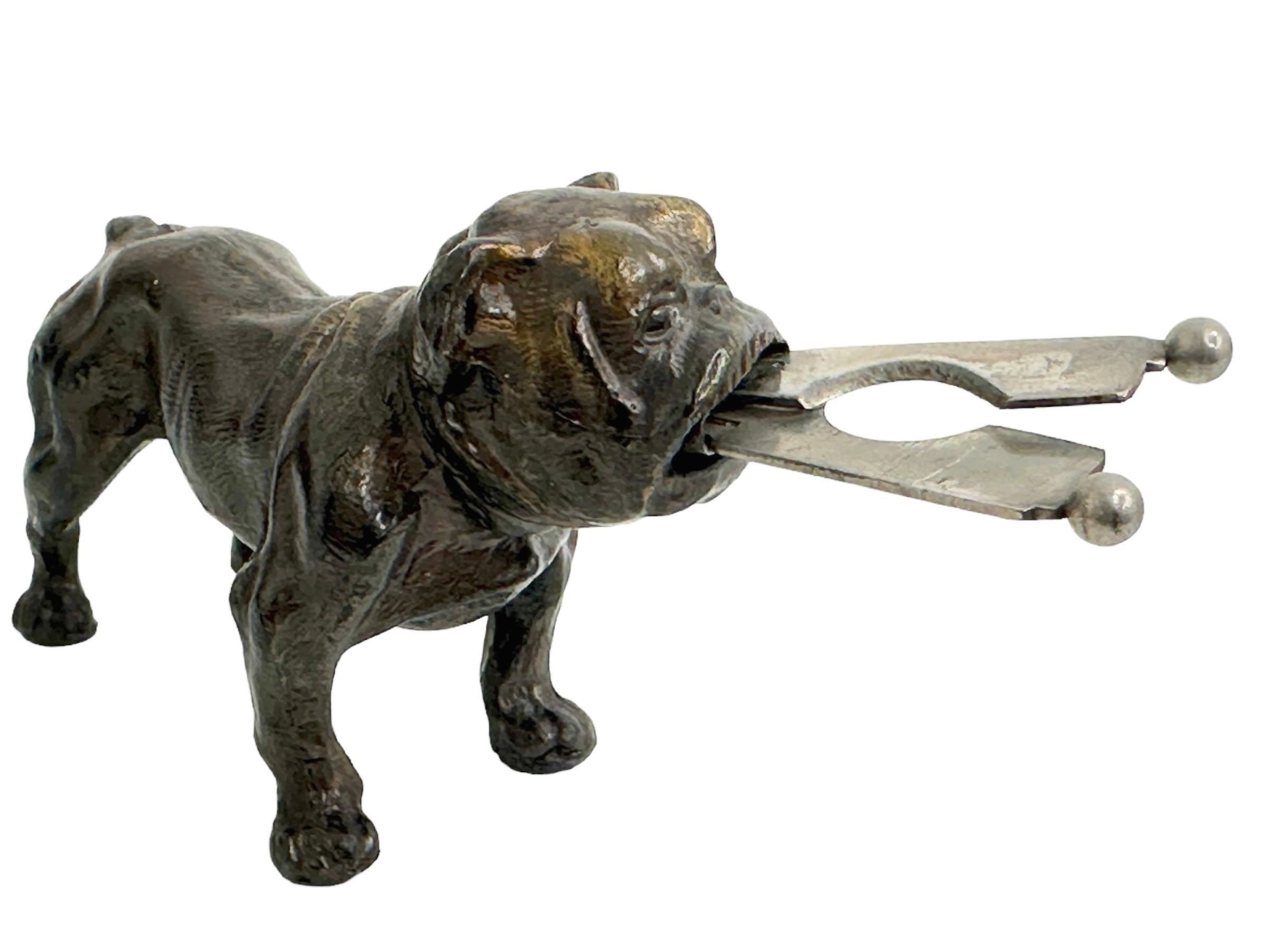 Antique Austrian French Bulldog or Pug Dog Figural Cigar Cutter, 1920s For Sale 4