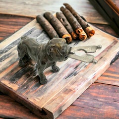 Antique Austrian French Bulldog or Pug Dog Figural Cigar Cutter, 1920s