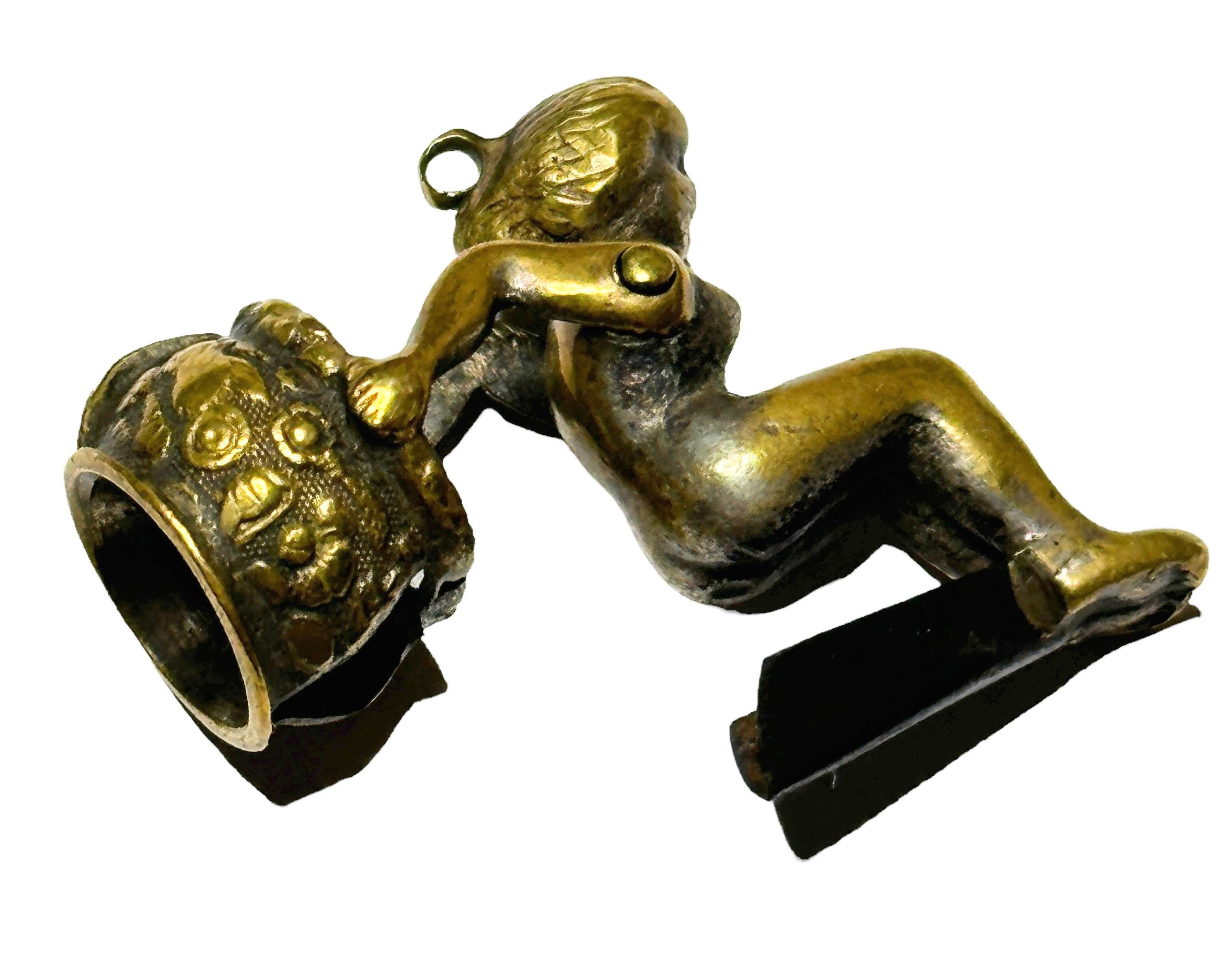 Antique Austrian Girl Figural Cigar Cutter for Pocket Watch Chain, FOB, 1890s For Sale 4