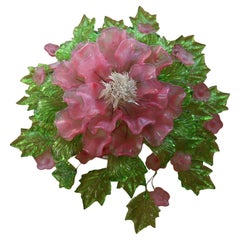 Antique Austrian Glass Leaves and Flowers Center Piece