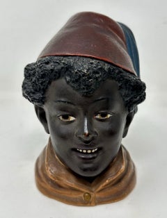 Antikes österreichisches handbemaltes Terrakotta-Porzellan-Tabak-Rauchgefäß