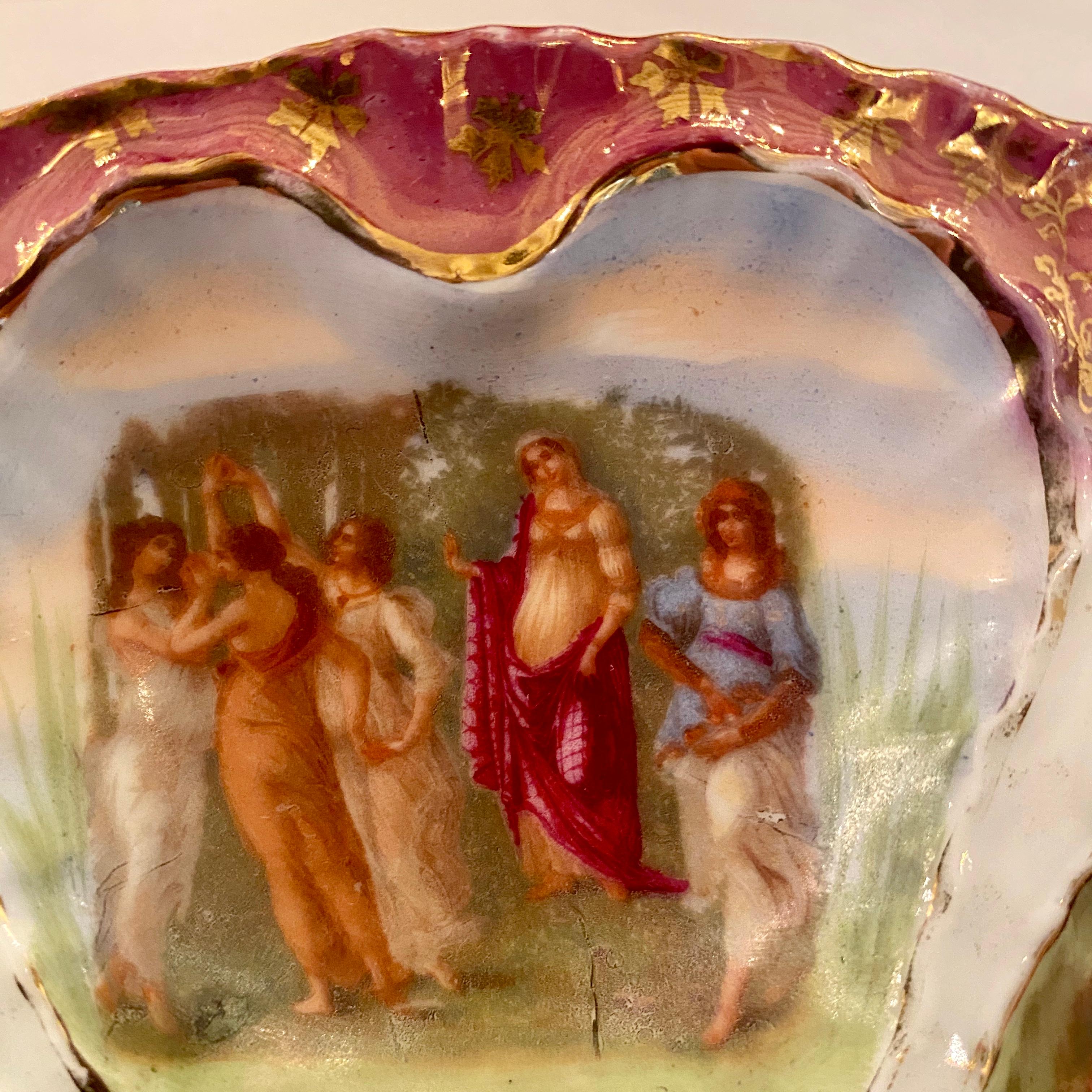 Austrian Hand Painted Victoria Carlsbad Porcelain Oyster Plate, circa 1890 In Good Condition In New Orleans, LA