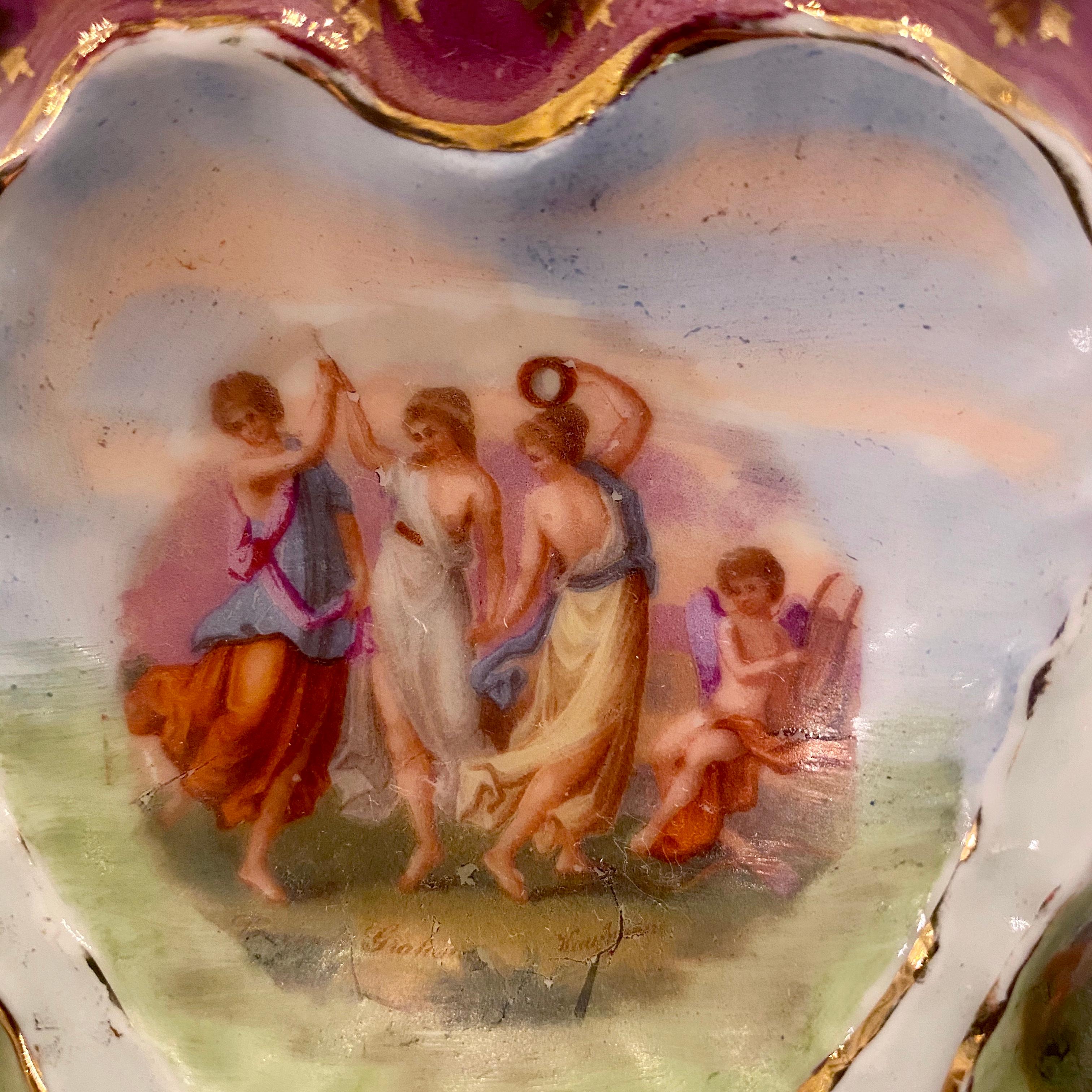 19th Century Austrian Hand Painted Victoria Carlsbad Porcelain Oyster Plate, circa 1890