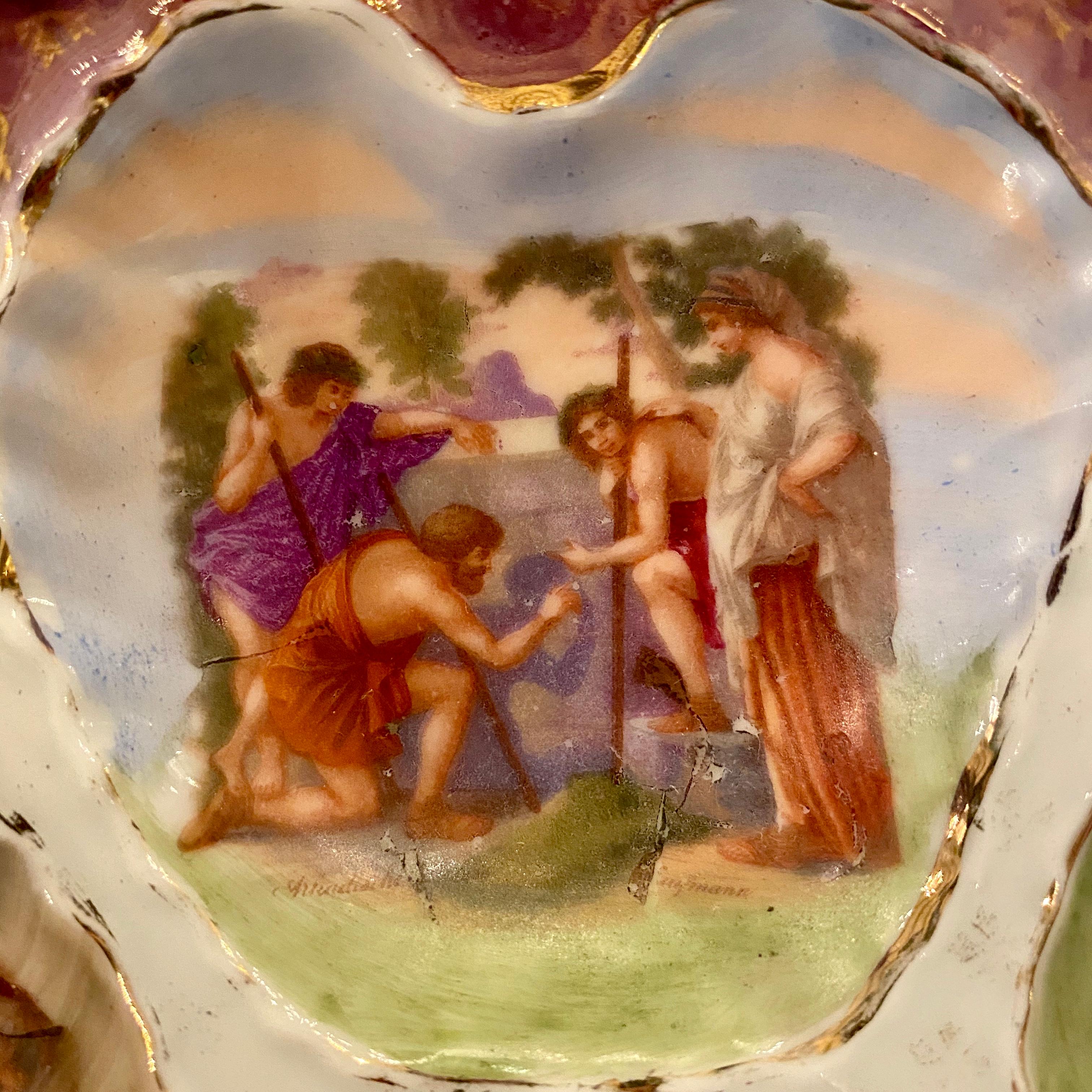 Austrian Hand Painted Victoria Carlsbad Porcelain Oyster Plate, circa 1890 2