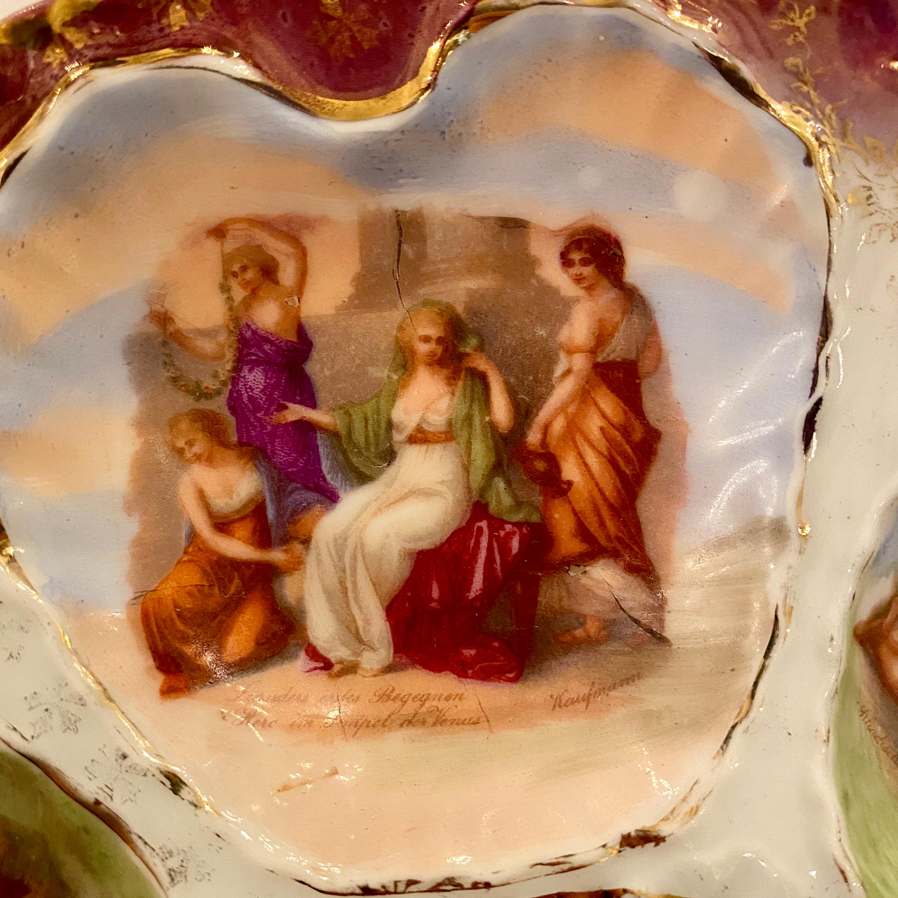 Austrian Hand Painted Victoria Carlsbad Porcelain Oyster Plate, circa 1890 3