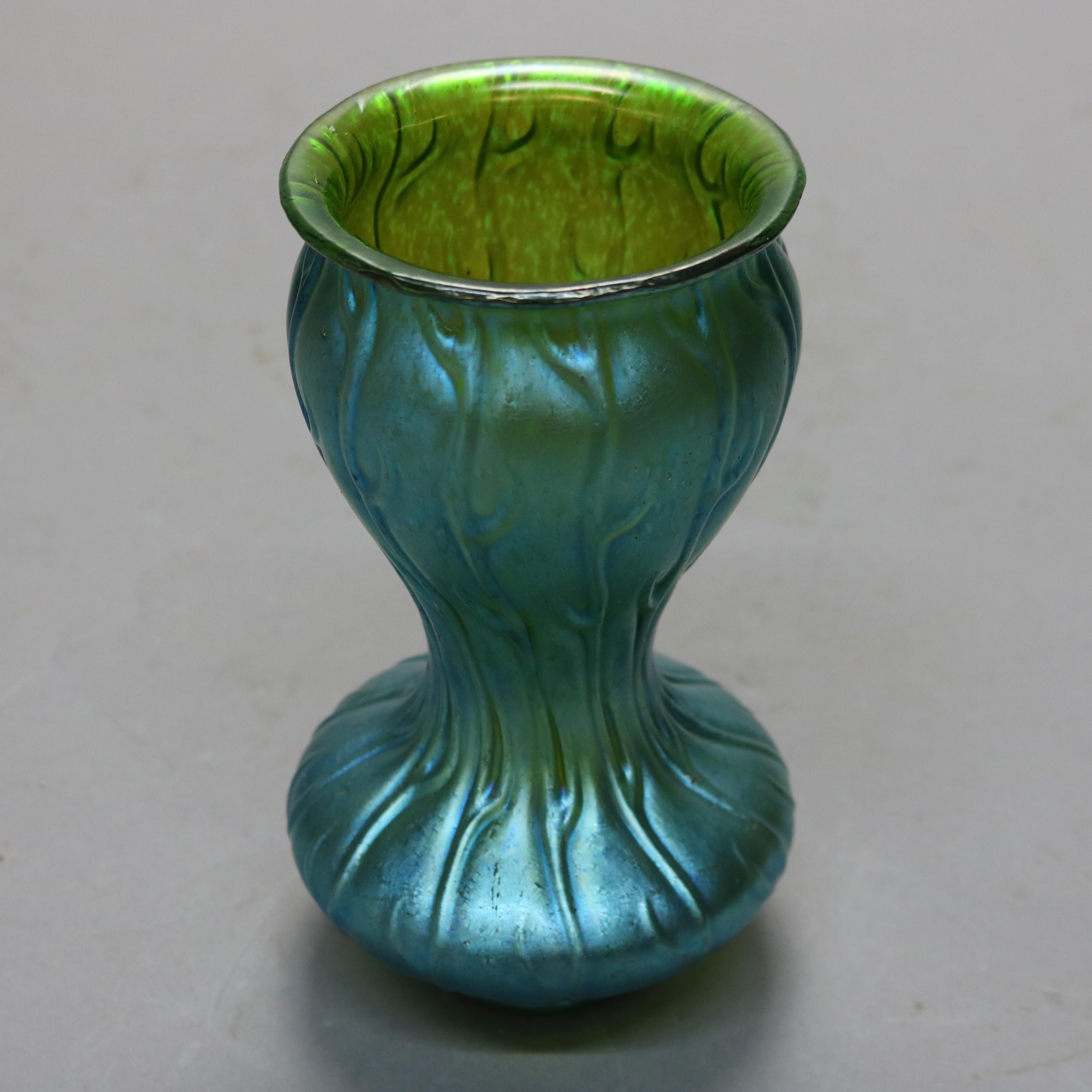 Antique Austrian Loetz Art Glass Neptune Vase, Circa 1920 1