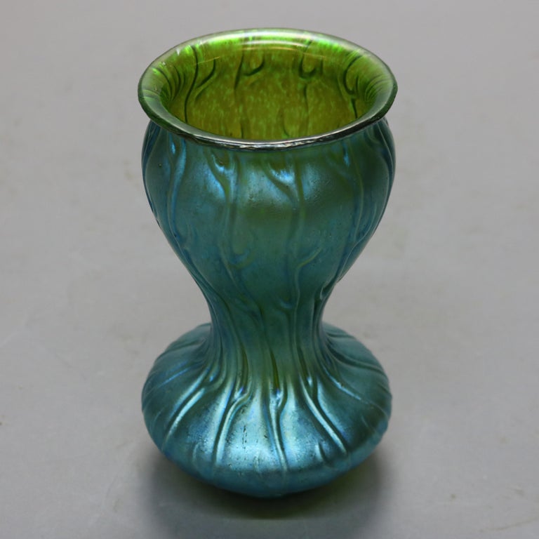 Antique Austrian Loetz Art Glass Neptune Vase, Circa 1920 For Sale 1