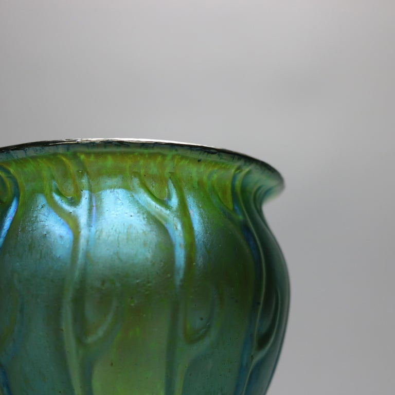 Antique Austrian Loetz Art Glass Neptune Vase, Circa 1920 For Sale 2