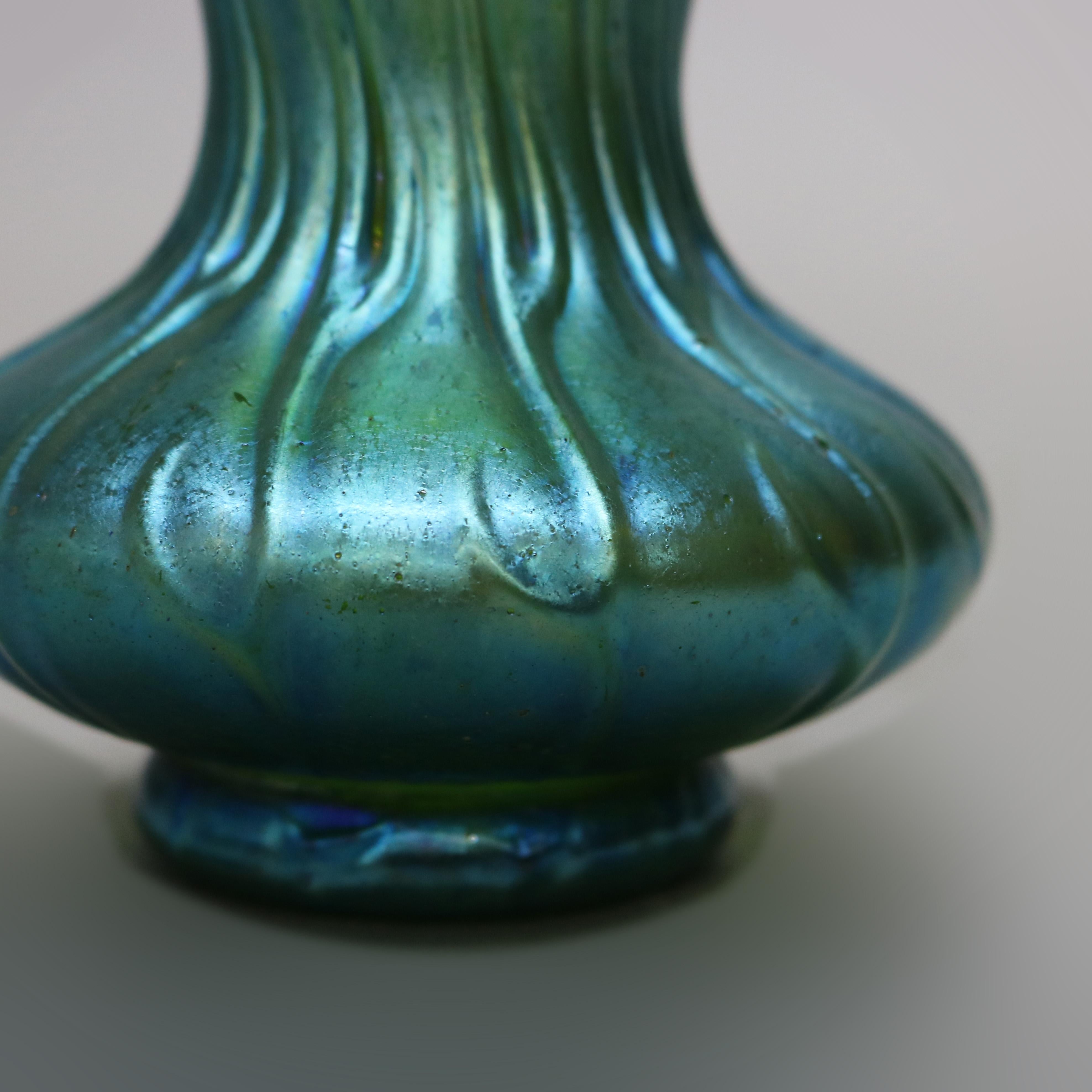 Antique Austrian Loetz Art Glass Neptune Vase, Circa 1920 4