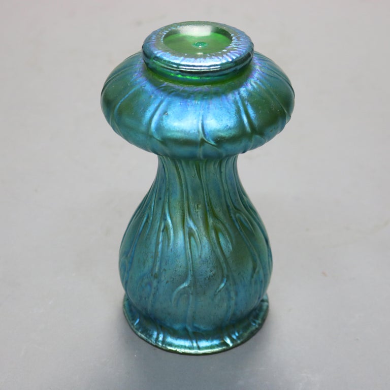 Antique Austrian Loetz Art Glass Neptune Vase, Circa 1920 For Sale 5