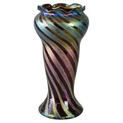 Antique Austrian Loetz Swirled Art Glass Vase Circa 1920