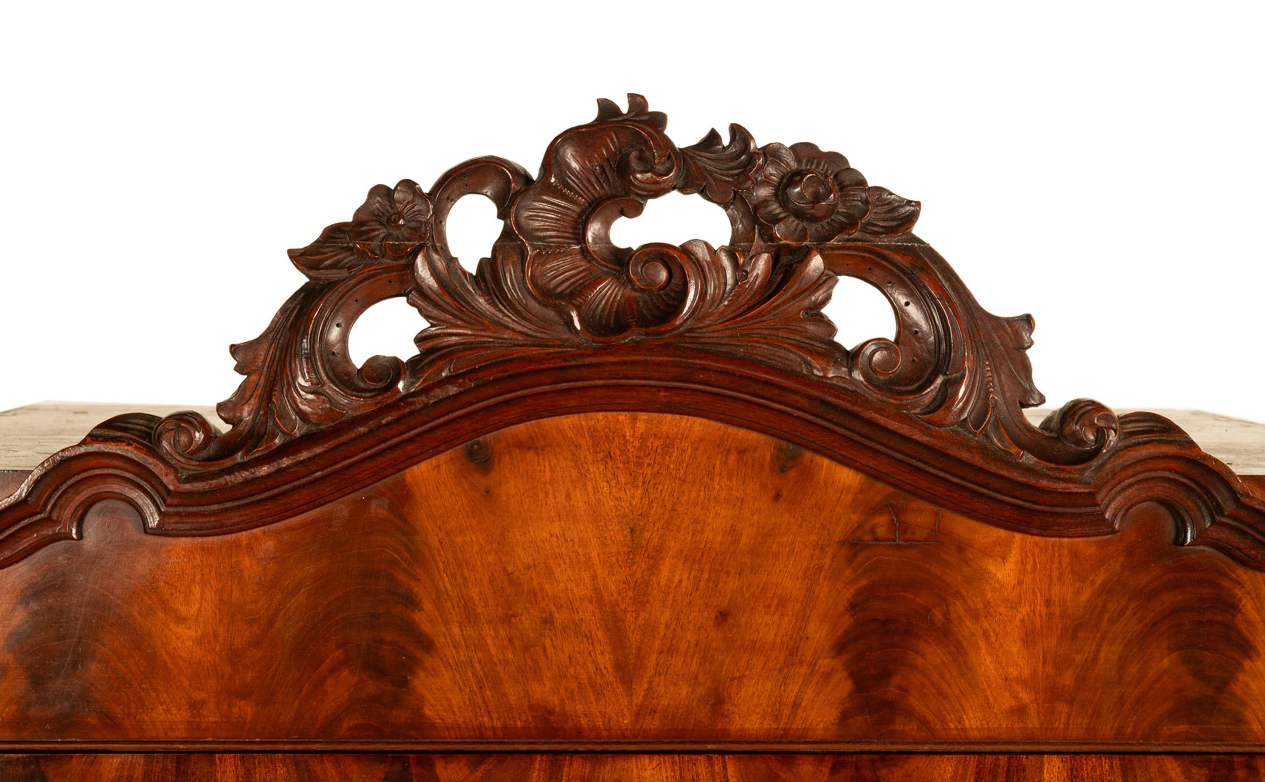 Antiker österreichischer Mahagoni Ahorn Intarsien Biedermeier Sekretär Schrank 1850 im Angebot 11