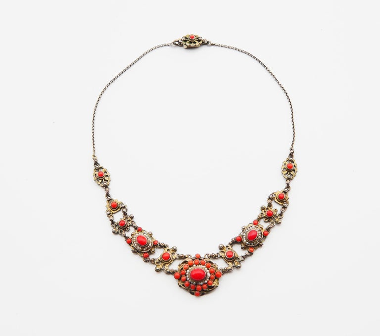 Collana Donna Filo Corallo Rosso Con Chiusura Oro Giallo Con Cammeo - Foto 7